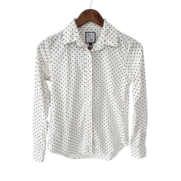 The Shirt by Rochelle Behrens White Black Polka Dot Size Extra Small - Picture 1 of 10